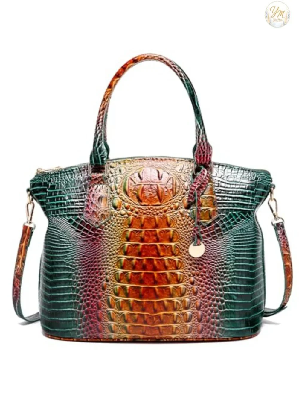 Satchel Purse for Women, Vegan Leather Crocodile Embossed Handbag, Shoulder